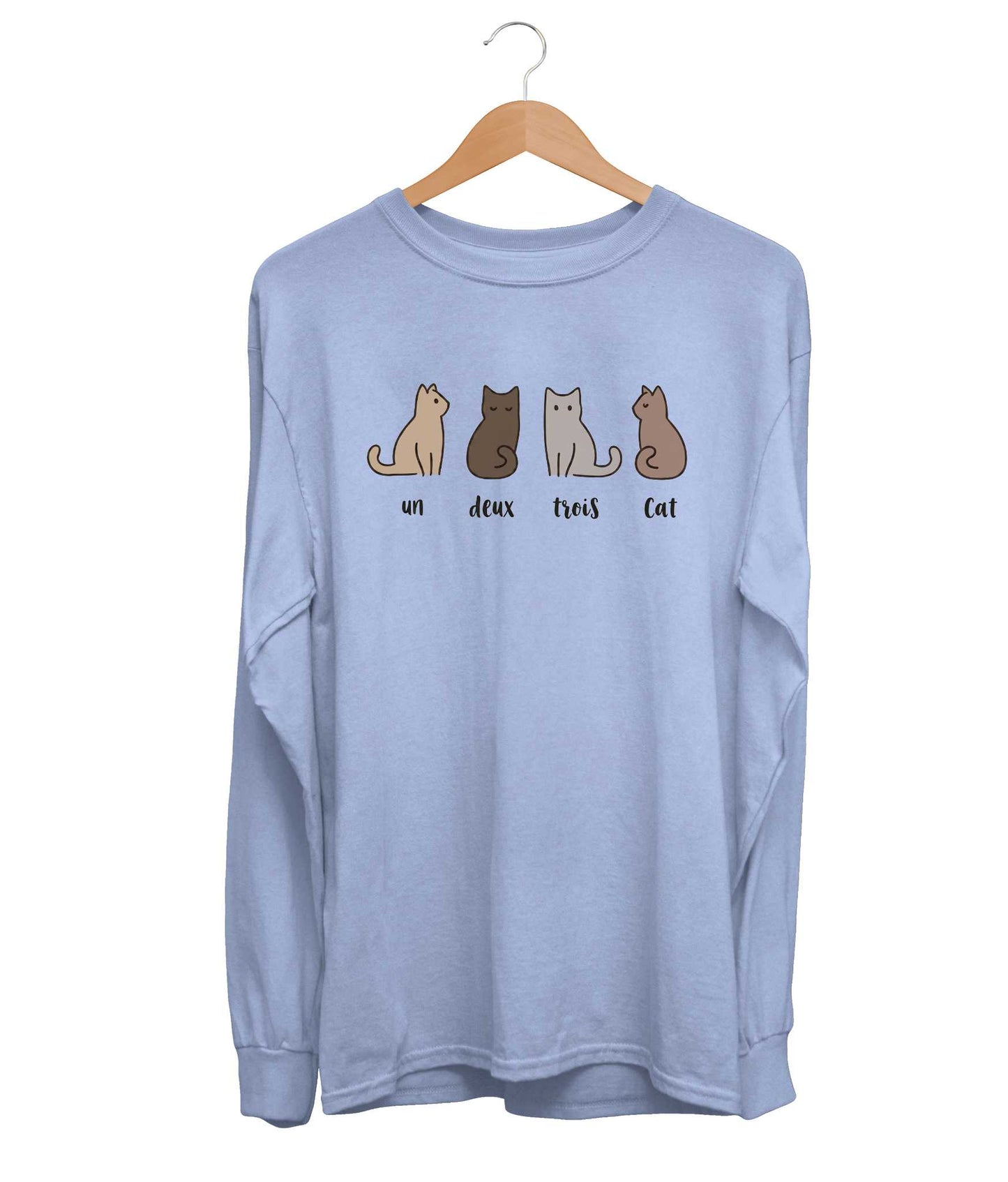 Un Deux Trois Cat With Color Long Sleeve (Unisex)
