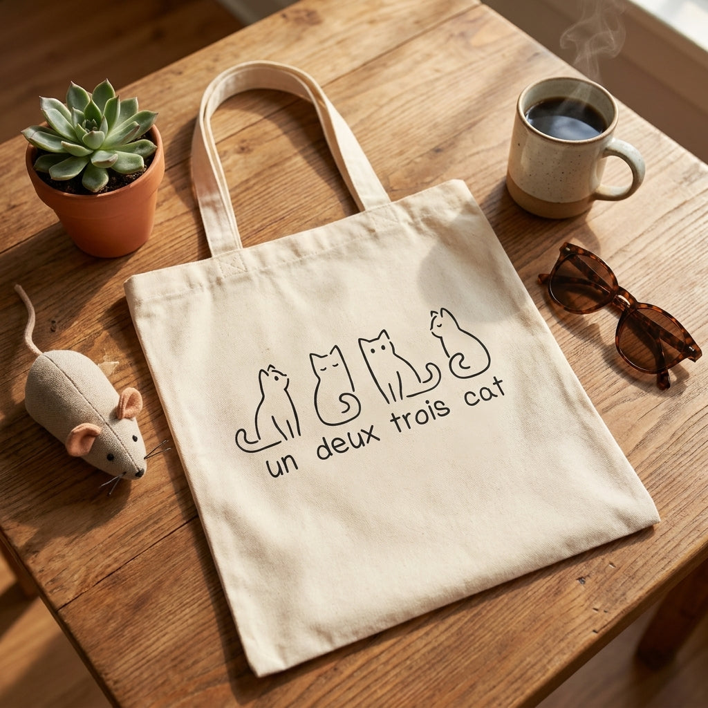 Tote Bag Un Deux Trois Cat