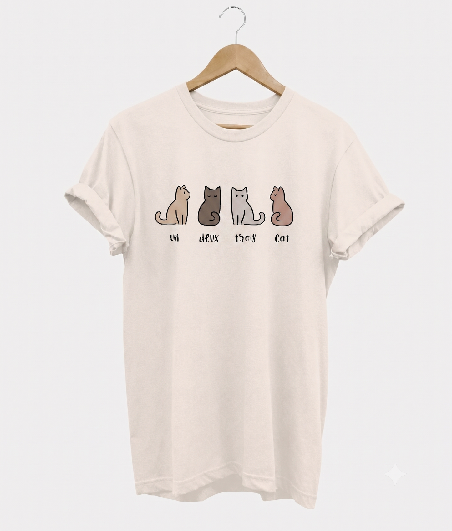 Un Deux Trois Cat With Color tee in beige