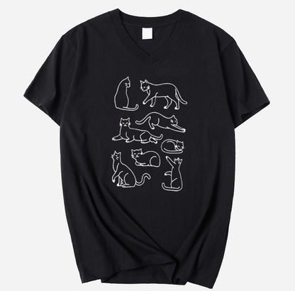 Cats Silhouette V-Neck