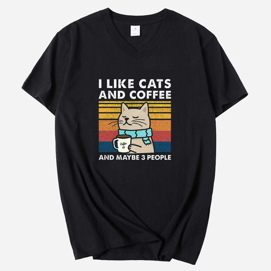 I Like Cats And Coffee, And Maybe 3 People V-Neck