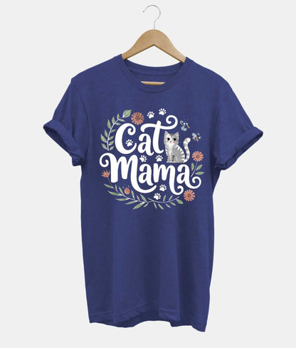Cat Mama t-shirt in navy