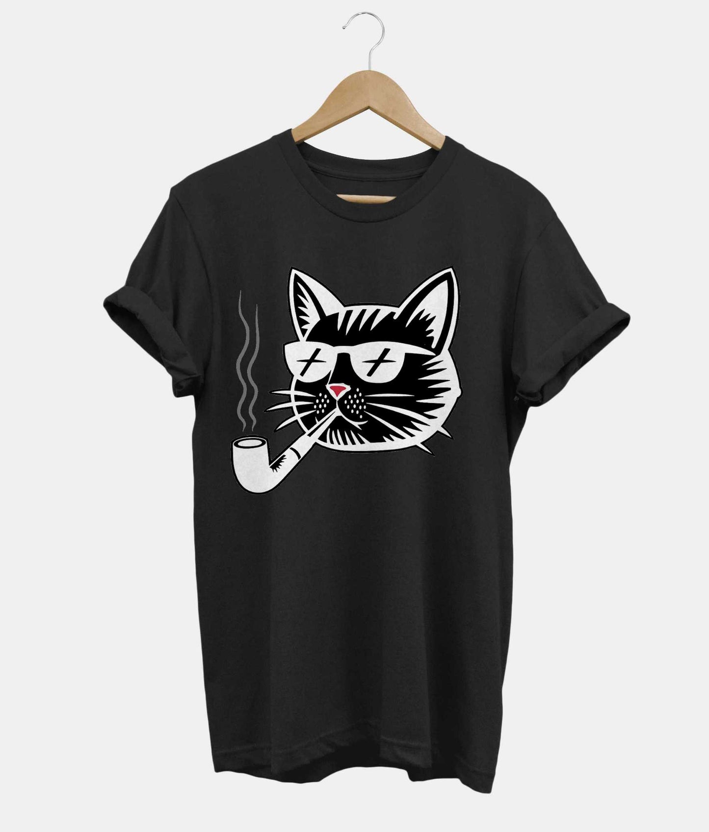 Cat Pipe t-shirt in black
