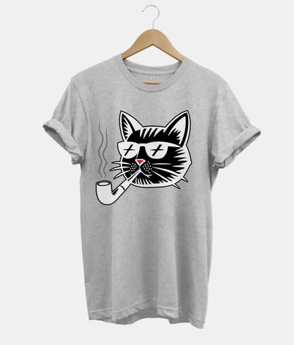 Cat Pipe t-shirt in grey