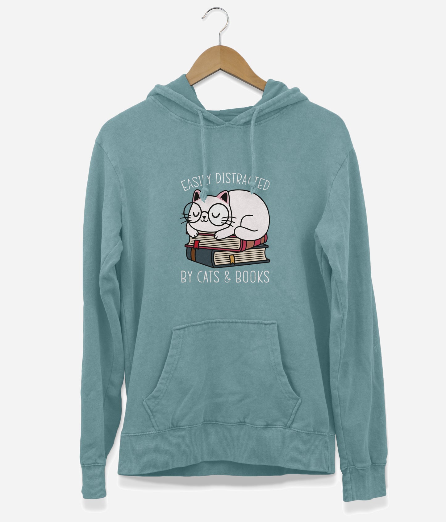 Easily Distracted By Cats & Books Hoodie (Unisex)