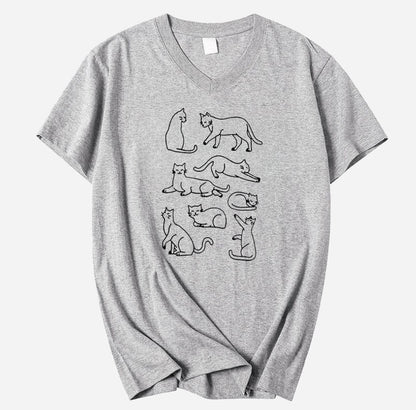 Cats Silhouette V-Neck