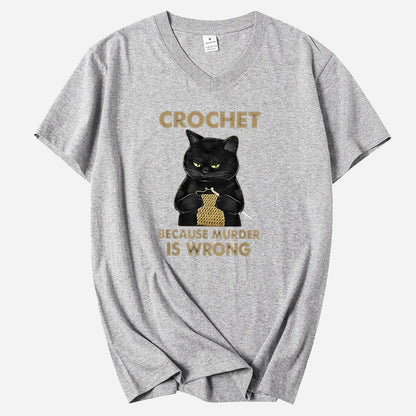 Crochet Cat V-Neck