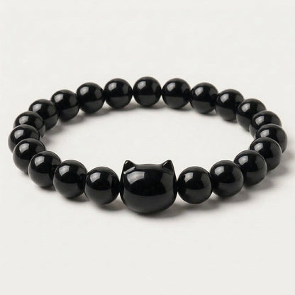 Midnight Black cat's eye cat bracelet