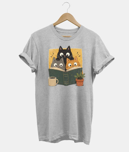 Book Club Cats t-shirt in grey