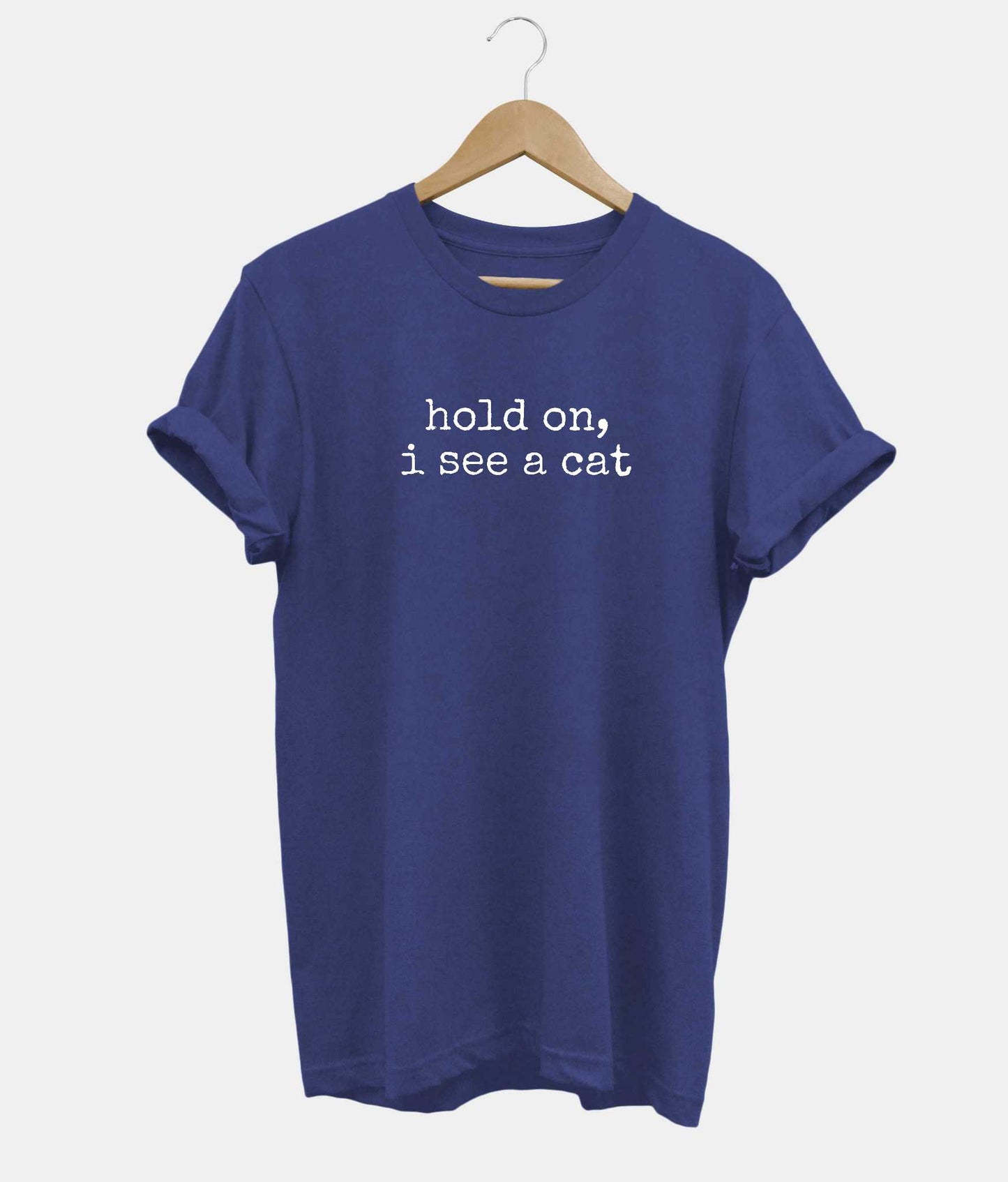 Hold On I See A Cat t-shirt in navy