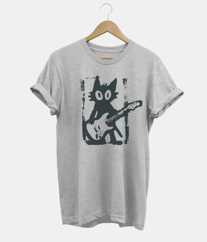 Rock Star Cat t-shirt in grey