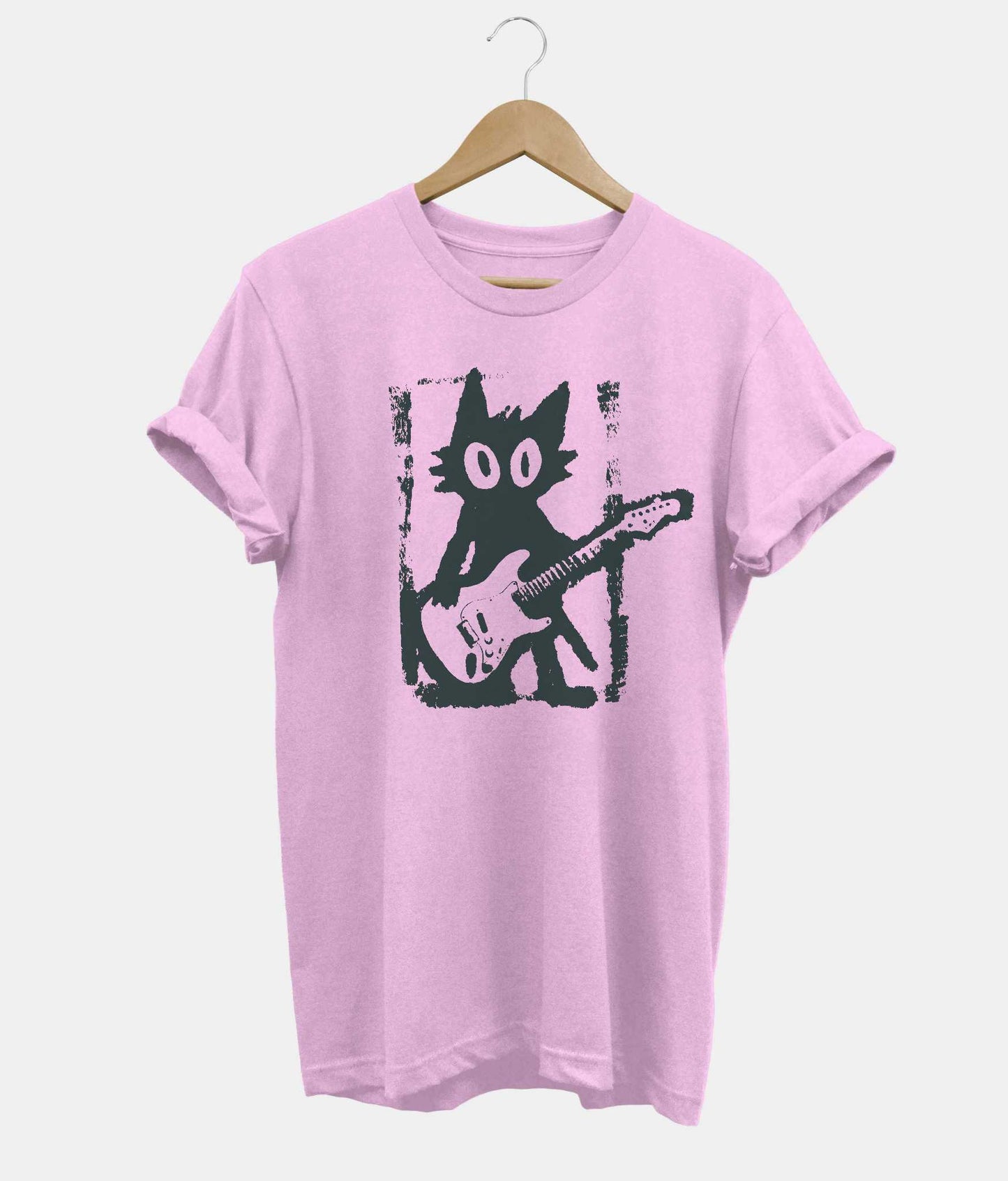 Rock Star Cat t-shirt in pink