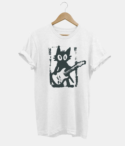 Rock Star Cat t-shirt in white