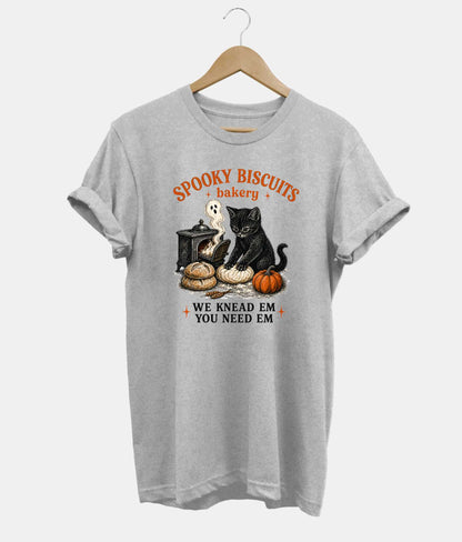 Spooky Biscuits Bakery Halloween kitten t-shirt in grey