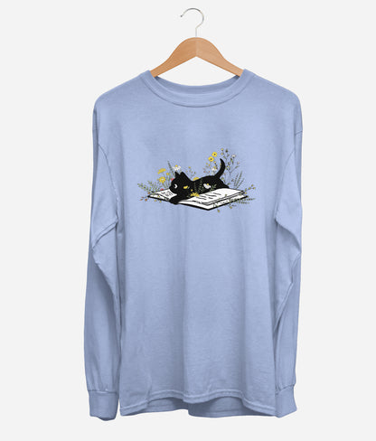 Kitten Books & Flowers Long Sleeve (Unisex)