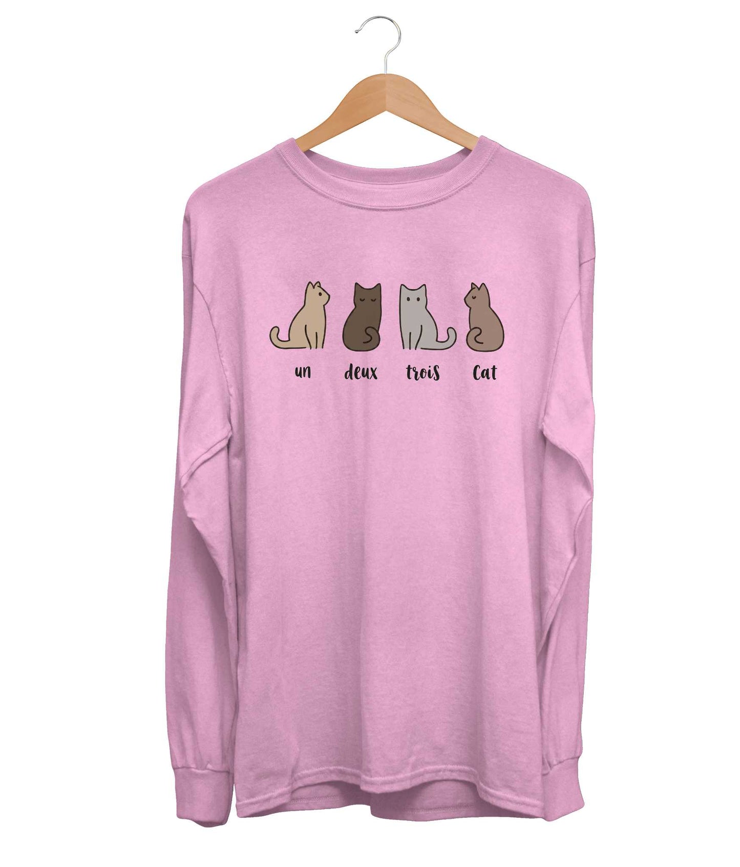 Un Deux Trois Cat With Color Long Sleeve (Unisex)