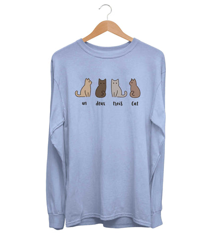 Un Deux Trois Cat With Color Long Sleeve (Unisex)