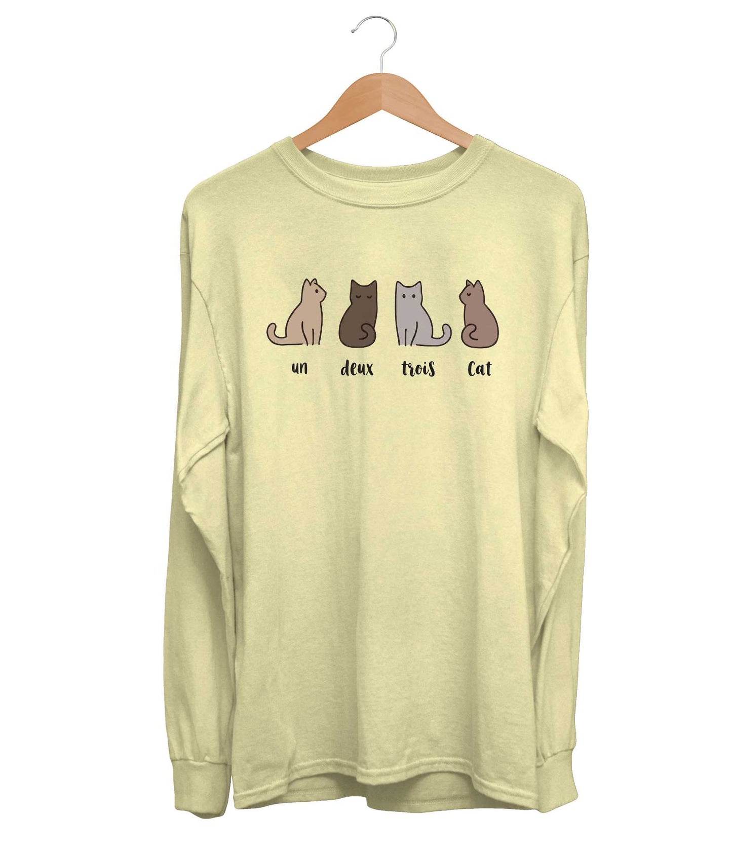 Un Deux Trois Cat With Color Long Sleeve (Unisex)