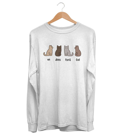 Un Deux Trois Cat With Color Long Sleeve (Unisex)