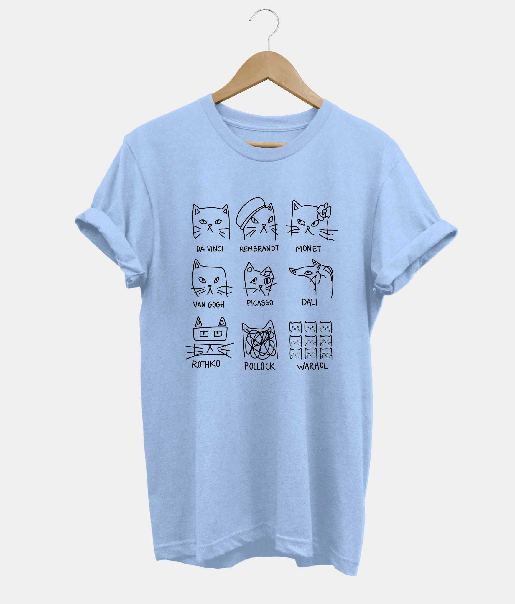 Meowsterpieces t-shirt in light blue