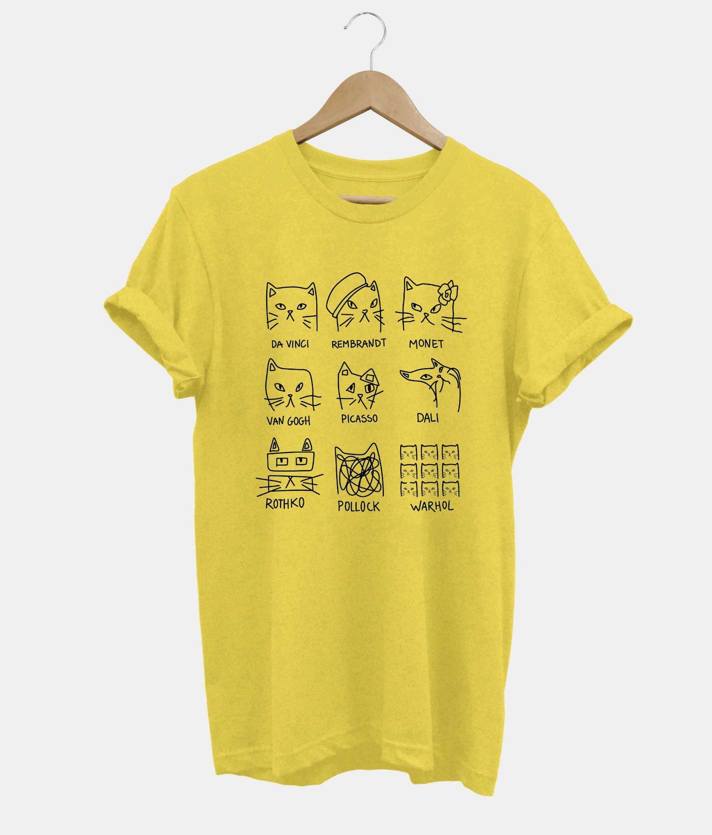Meowsterpieces t-shirt in yellow