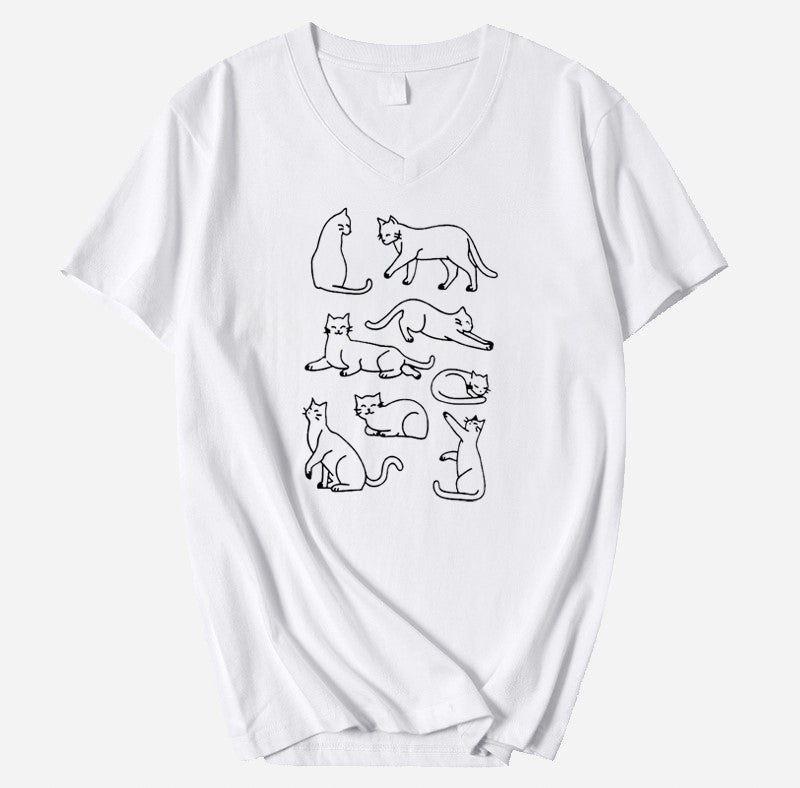 Cats Silhouette V-Neck